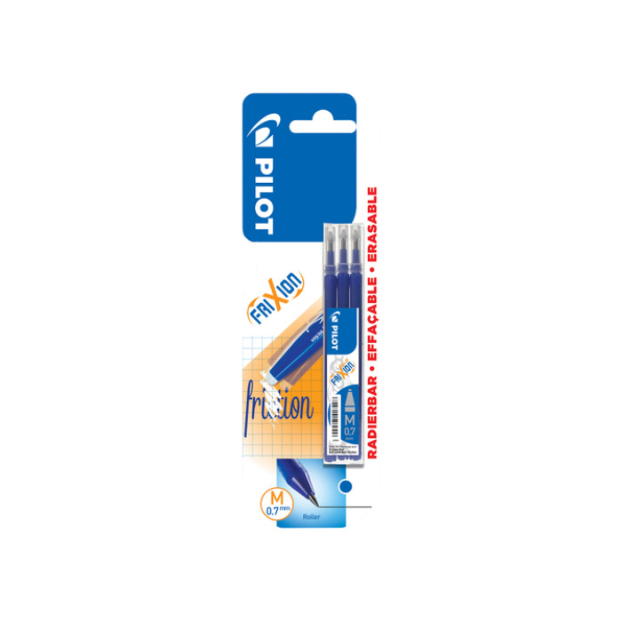 Rollerpenvulling PILOT friXion medium blauw blister à 3 stuks