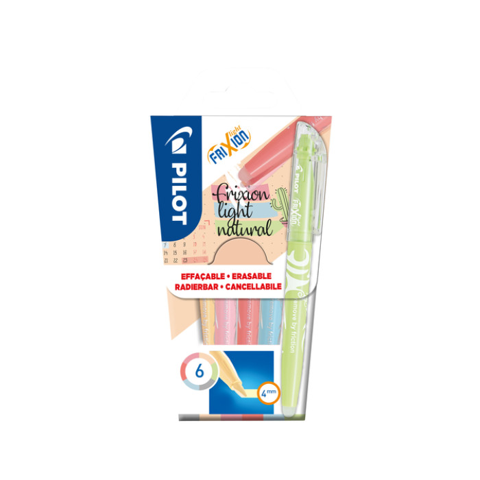 Markeerstift PILOT friXion light naturel assorti 6 stuks