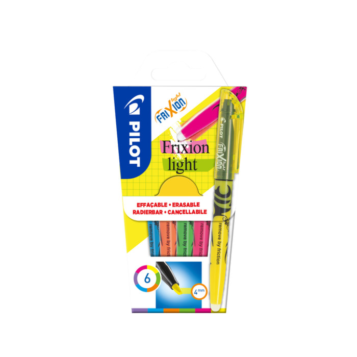 Markeerstift PILOT friXion light assorti set à 6 stuks