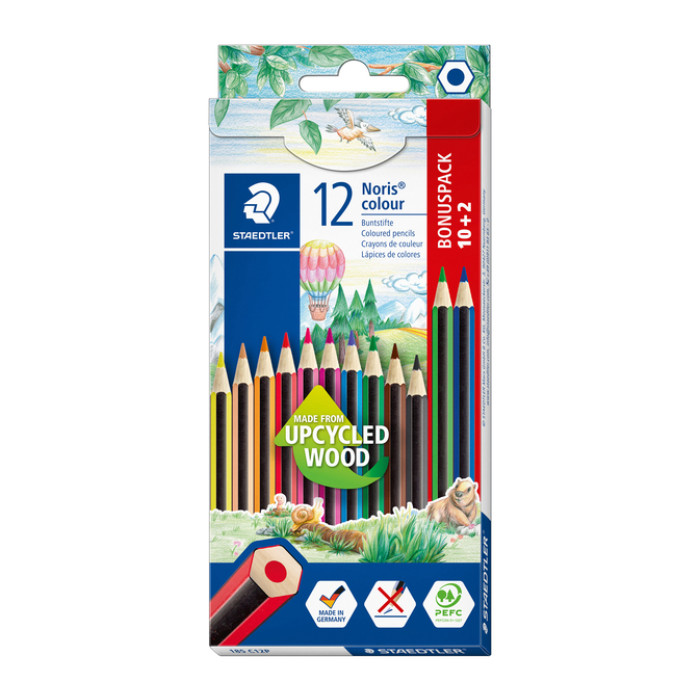 Kleurpotlood Noris 185 set à 10+2 kleuren gratis