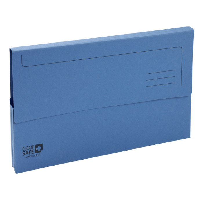 Pocketmap Exacompta Clean'Safe A4 400gr blauw 5 stuks