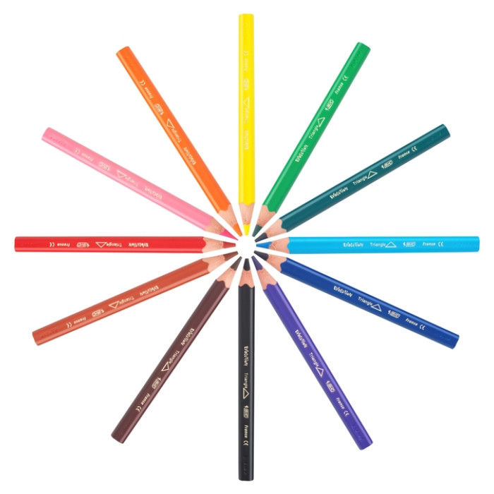 Kleurpotloden BicKids Evolution ecolutions ass schoolbox à 144 stuks
