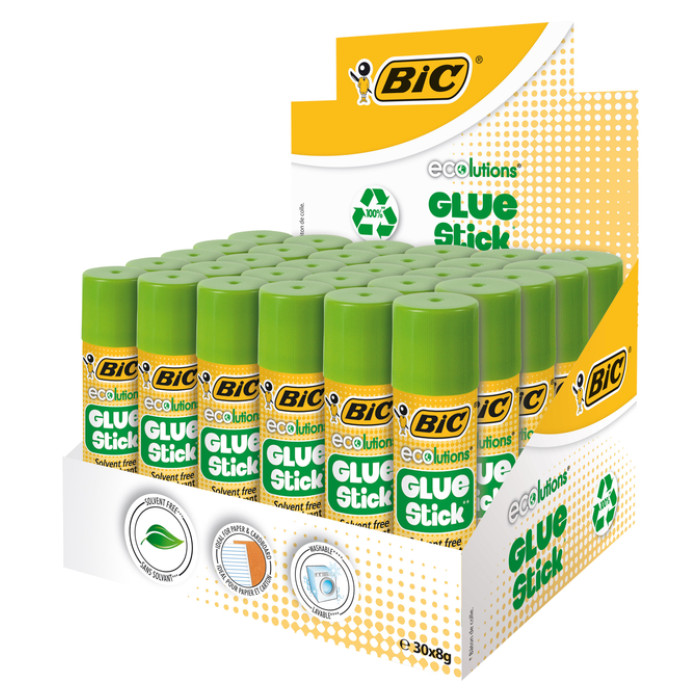 Lijmstift Bic ecolutions 8gr doos à 20+10 gratis