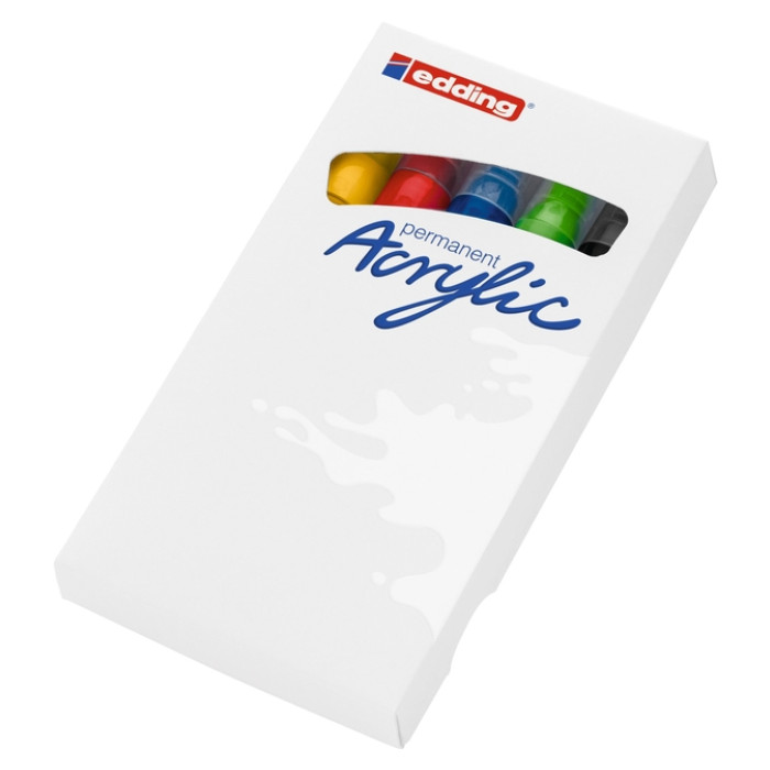 Acrylmarker edding e-5100 medium basis assorti set à 5 stuks