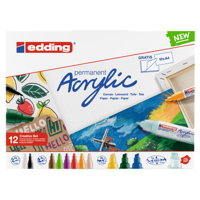 Acrylmarker edding starterskit groot creatief