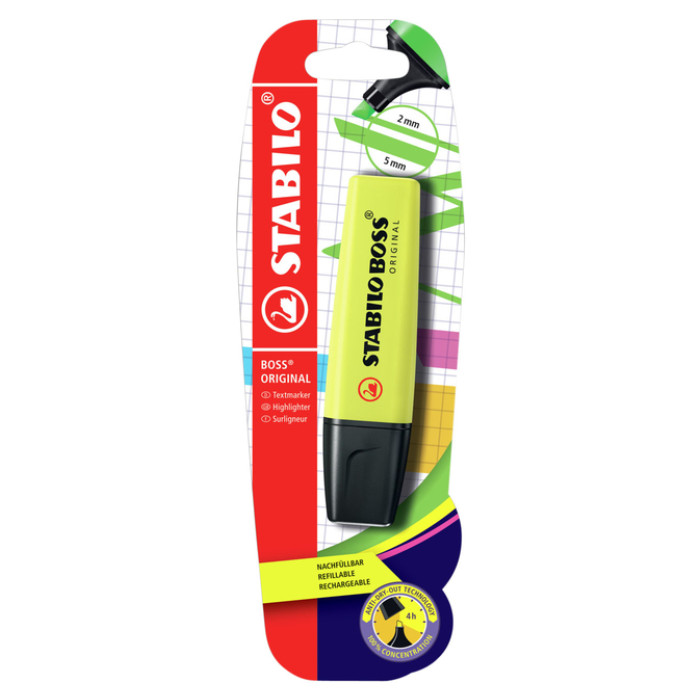 Markeerstift STABILO BOSS Original 70/24 geel blister à 1 stuk