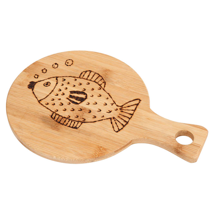 Snijplank Creativ Company rond Ø 17cm, lengte 24cm bamboe