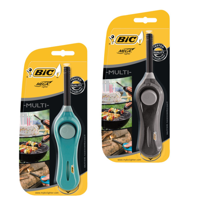 Aansteker Bic megalighter U140 multi assorti blister à 1 stuk
