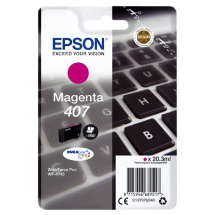 Inktcartridge Epson 407 T07U340 rood