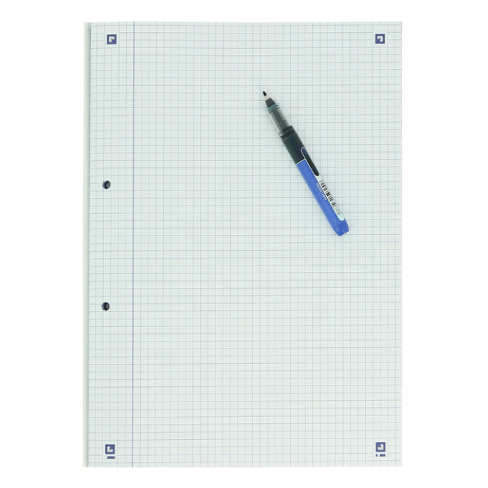 Cursusblok Oxford School A4 ruit 5x5mm 2-gaats 200 pagina's 80gr assorti