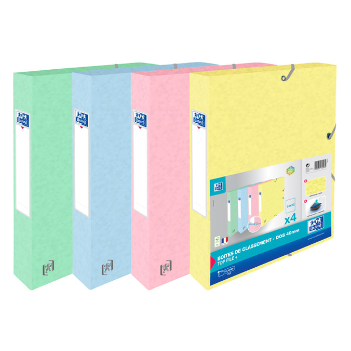 Elastobox Oxford Top File+ A4 40mm pastel assorti 4 stuks