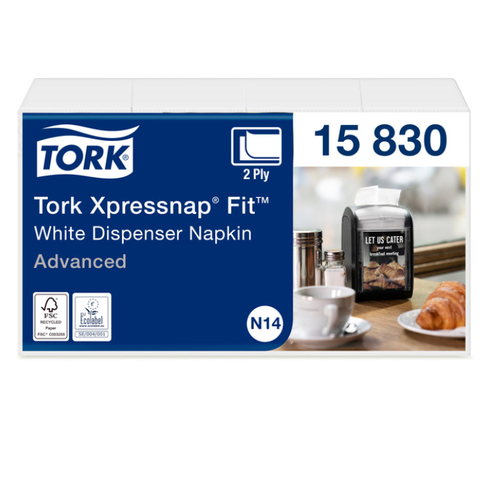 Servet Tork N14 Xpressnap Fit Advanced multifold 2-laags 213x165mm 720 vel wit 15830