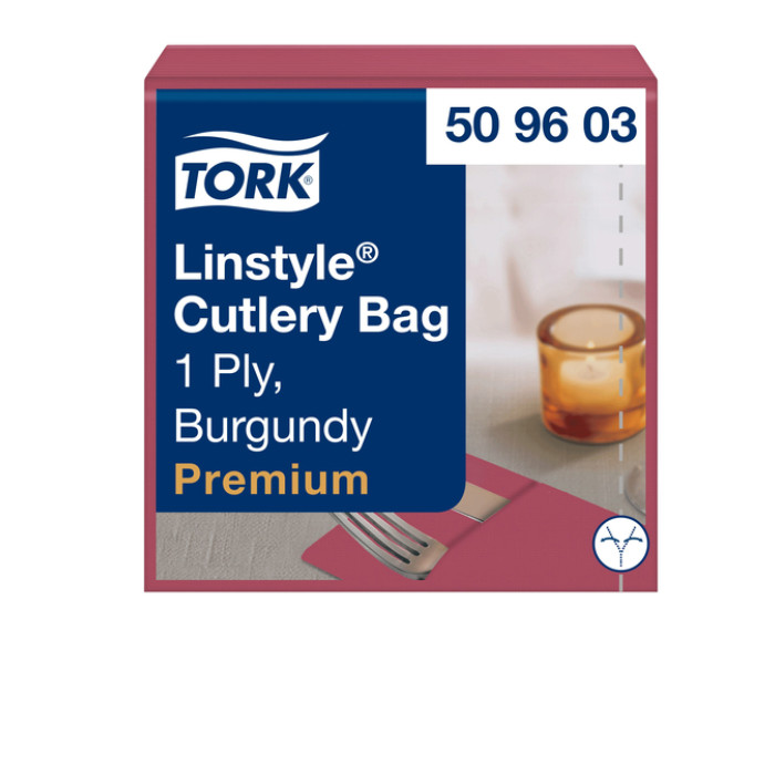 Pochette Tork Linstyle Premium 1-laags 390x390mm bordeauxrood 509603