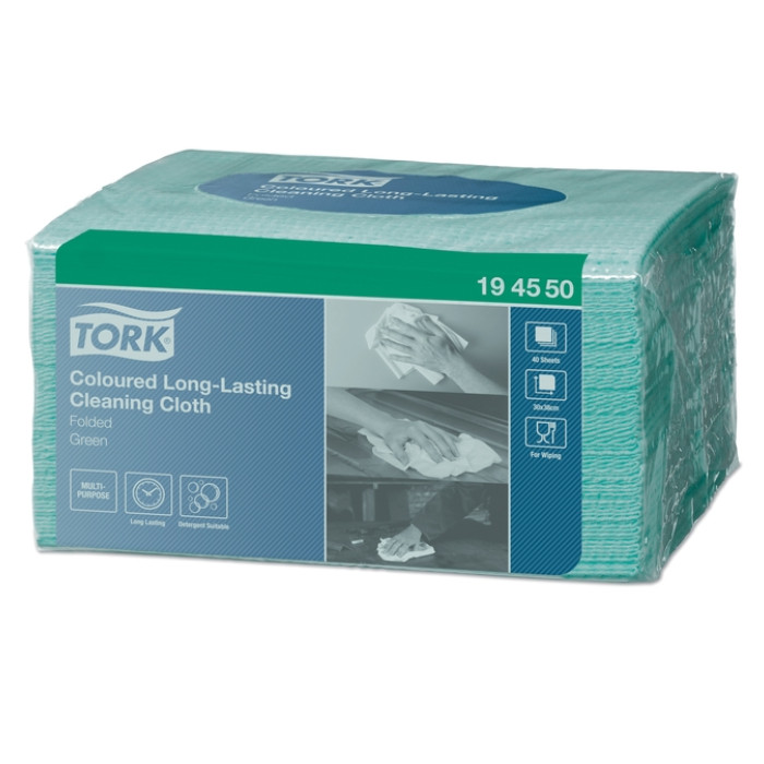 Reinigingsdoek Tork W8 Premium 1-laags 8x40 vel groen 194550
