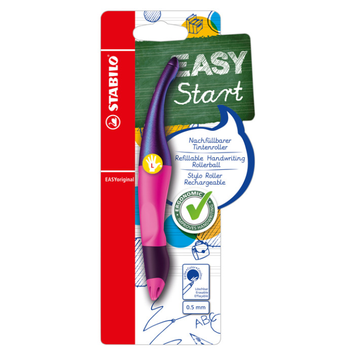 Rollerpen STABILO Easyoriginal linkshandig hologr ed M magenta blister