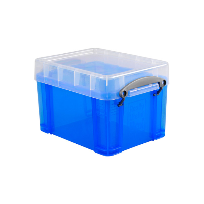 Opbergbox Really Useful 3 liter 245x180x160mm transparant blauw