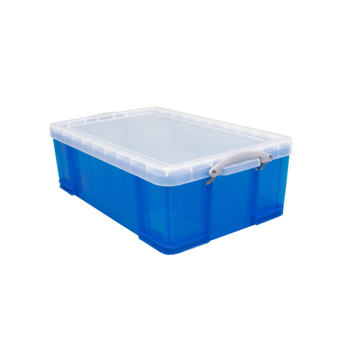 Opbergbox Really Useful 50 liter 710x440x230mm transparant blauw