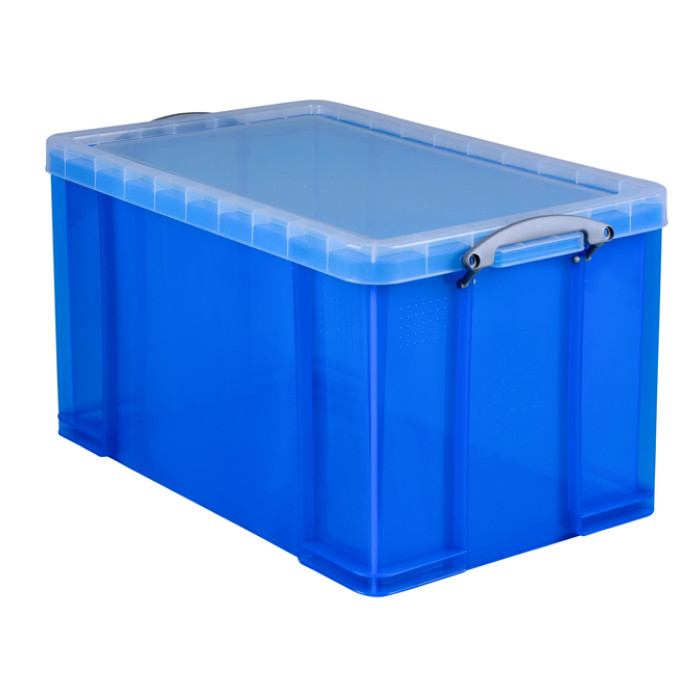 Opbergbox Really Useful 84 liter 710x440x380mm transparant blauw