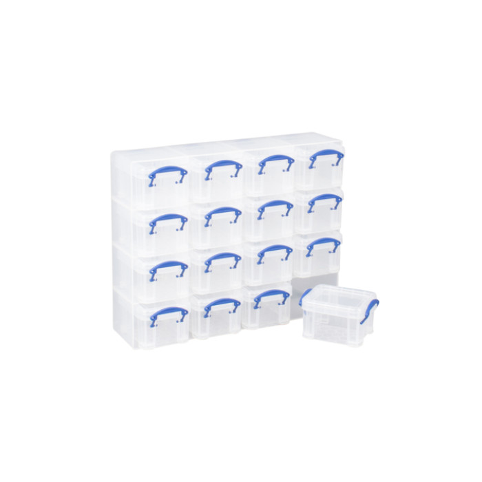 Opbergbox Really Useful 16x 0.14 liter 280x224x65mm transparant wit