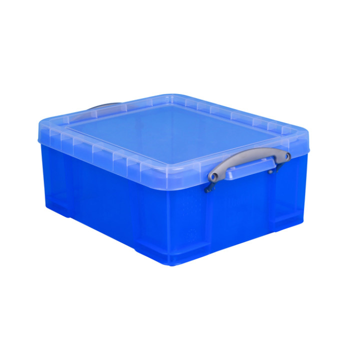 Opbergbox Really Useful 18 liter 480x390x200mm transparant blauw