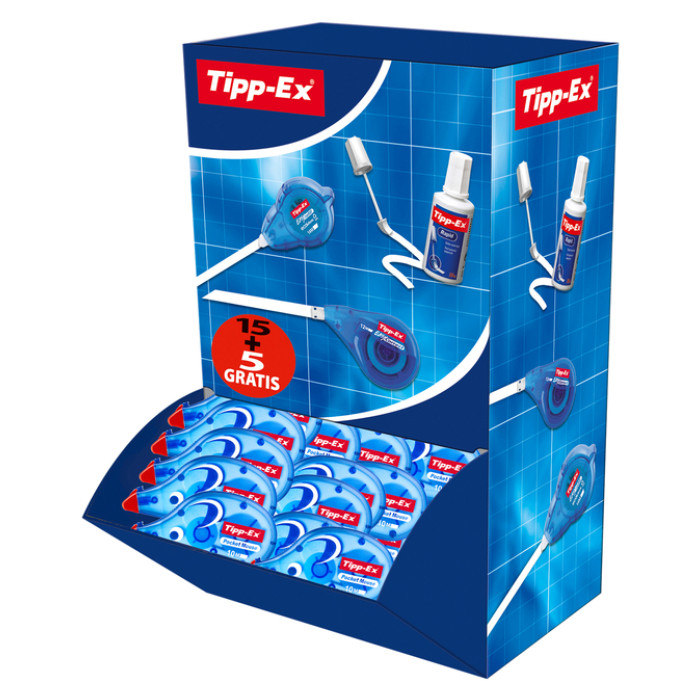 Correctietape Tipp-Ex pocket mouse 4.2mmx10m valuepack à 15+5 gratis