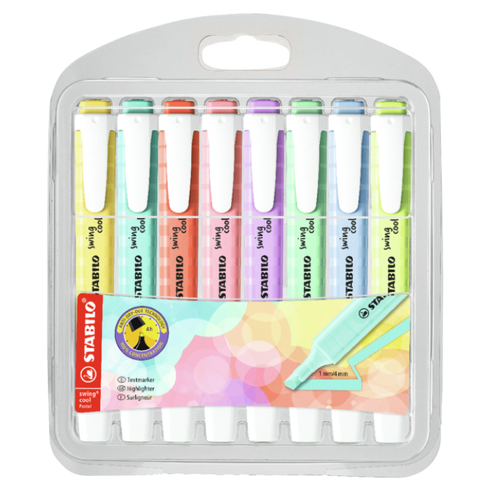Markeerstift STABILO Swing cool 275/8 assorti etui à 8 stuks