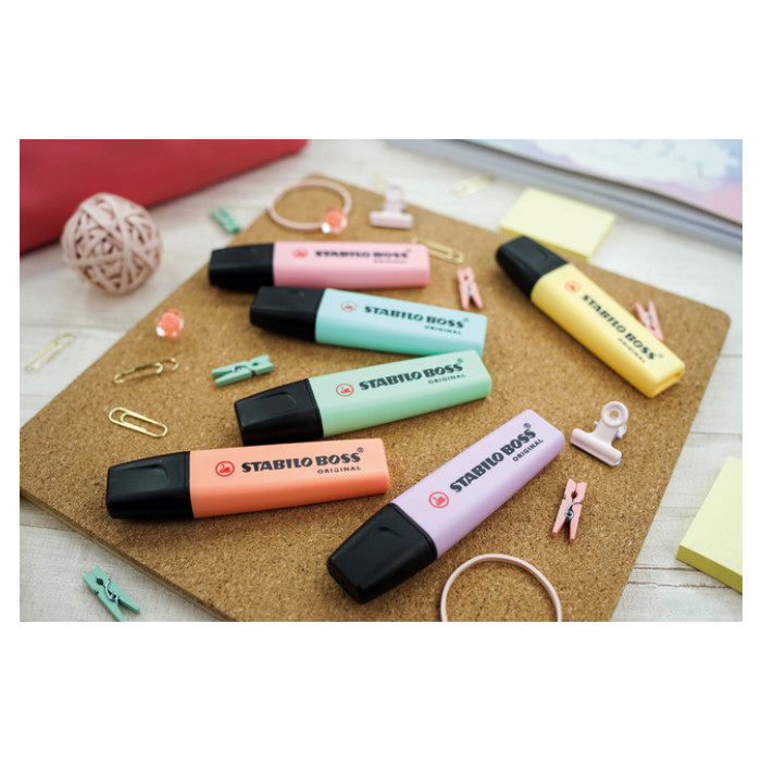 Markeerstift STABILO BOSS Original 70/15 pastel assorti deskset à 15st