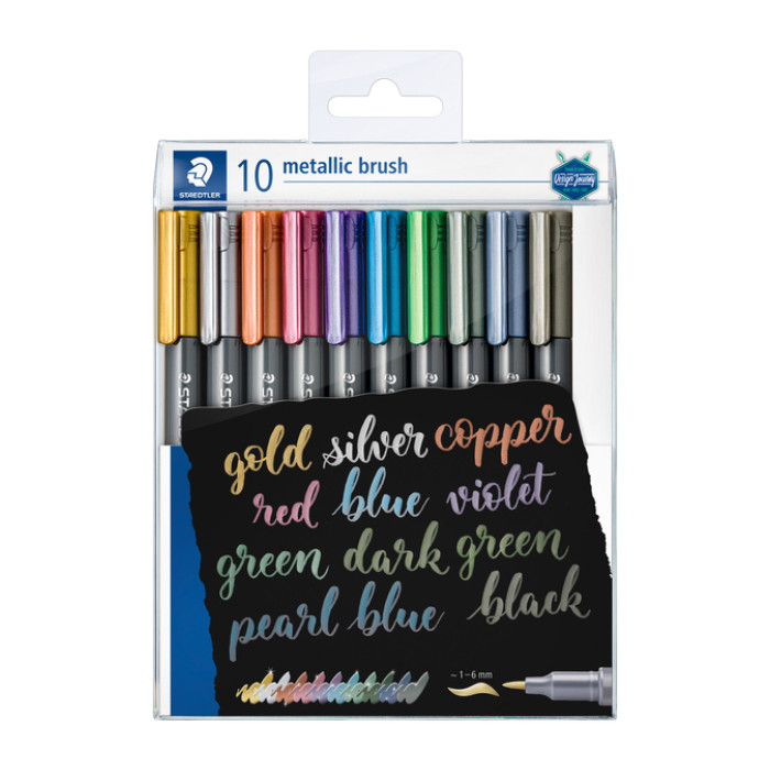 Brushpen Staedtler metallic etui à 10 kleuren