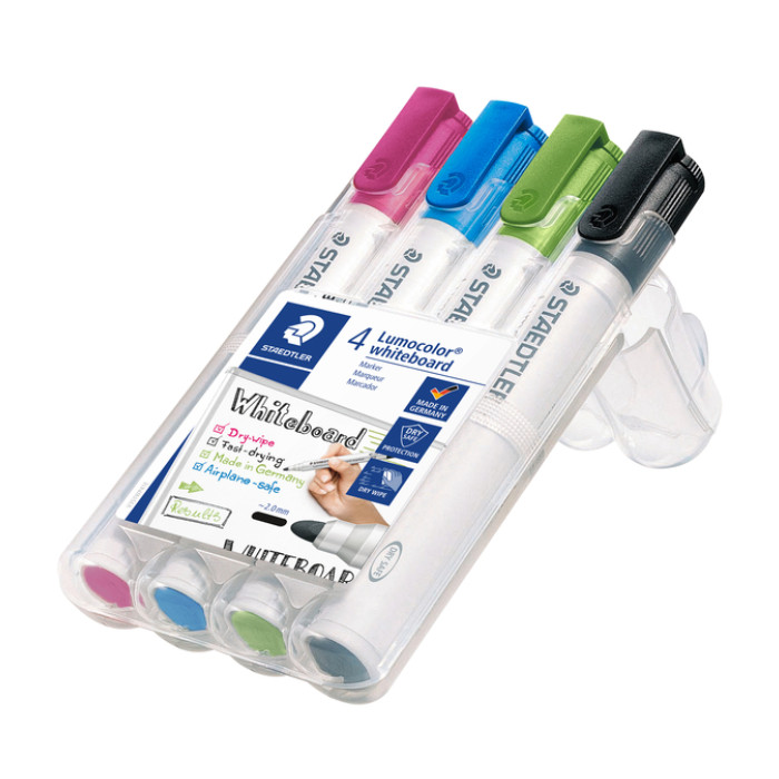 Whiteboardmarker Staedtler Lumocolor 351 set à 4 stuks fun assorti