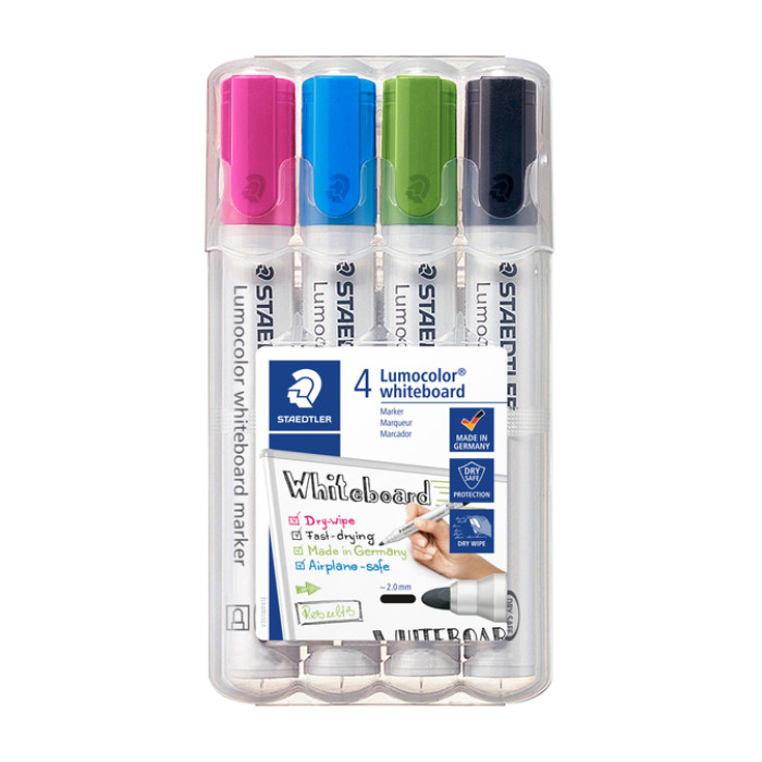 Whiteboardmarker Staedtler Lumocolor 351 set à 4 stuks fun assorti