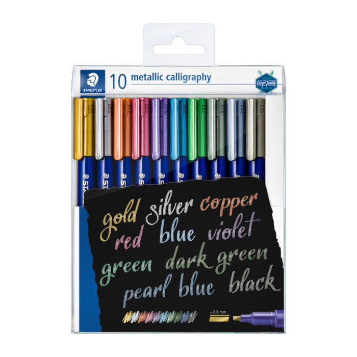 Kalligrafiepen Staedtler metallic etui à 10 kleuren