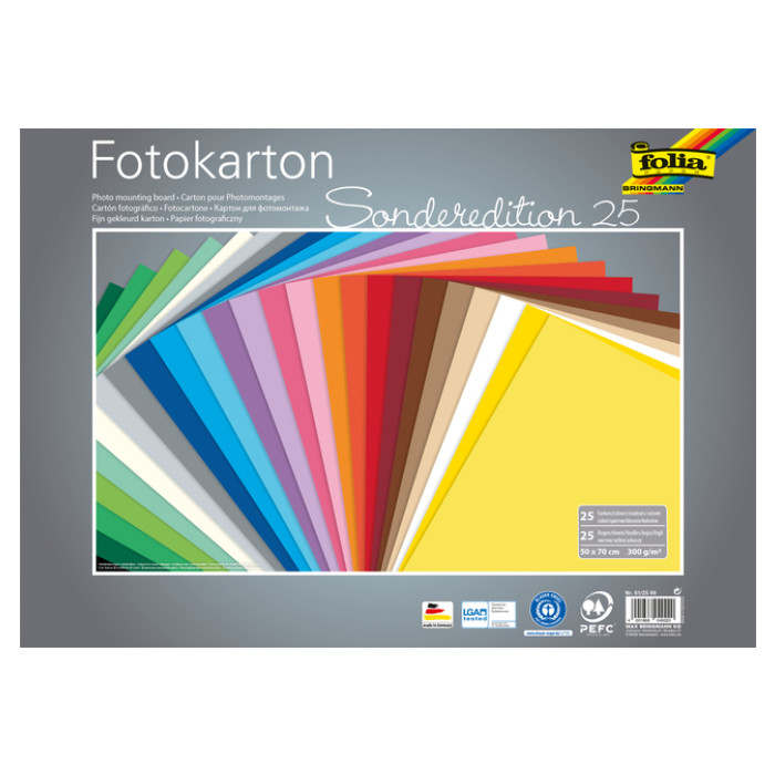 Fotokarton Folia 2-zijdig 50x70cm 300gr 25 vel assorti
