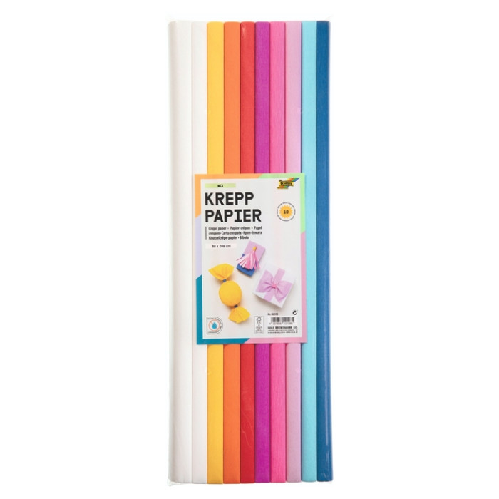 Crêpepapier Folia 50x200cm Mix 10 kleuren