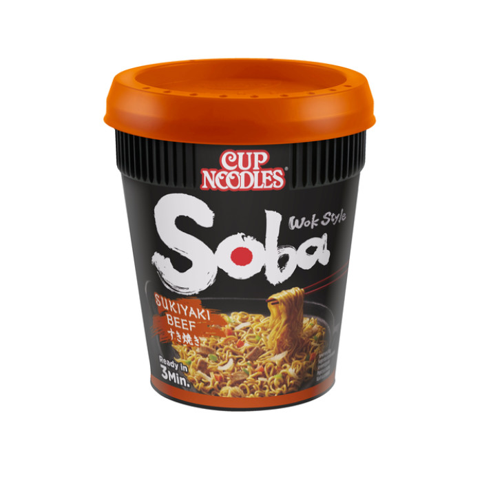 Noodles Nissin Soba sukiyaki beef cup