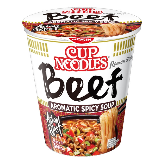 Noodles Nissin 5 spices beef cup