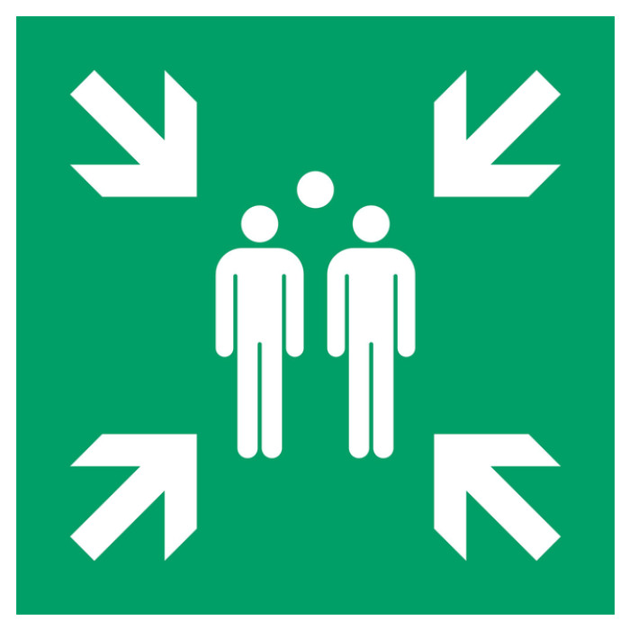 Pictogram bordje Djois Verzamelplaats 300x300mm groen