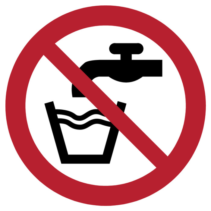 Pictogram bordje Djois Geen drinkwater Ø100mm rood