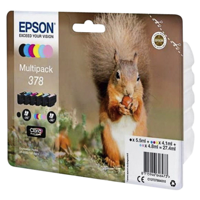 Inktcartridge Epson 378 T3798 6 kleuren