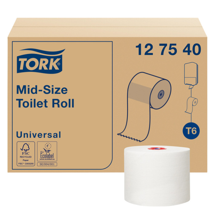Toiletpapier Tork T6 Universal 1-laags 135m wit 127540