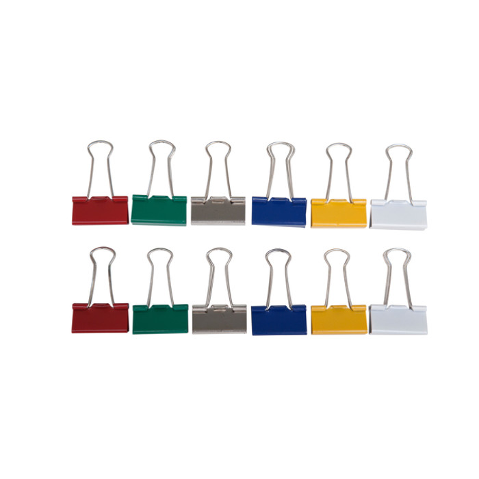 Papierklem MAUL 213 Foldback 32mm capaciteit 13mm assorti 12 stuks