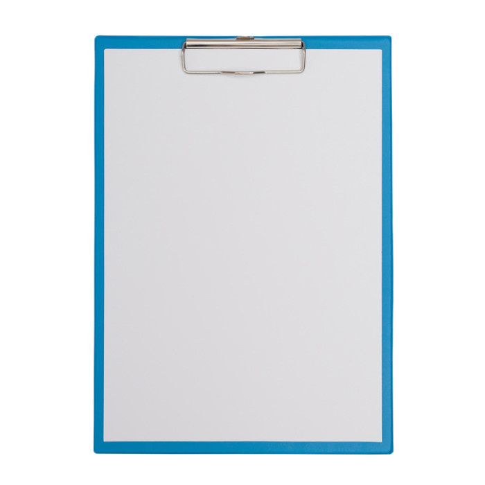 Klembordmap MAUL A4 staand met penlus PVC neon lichtblauw