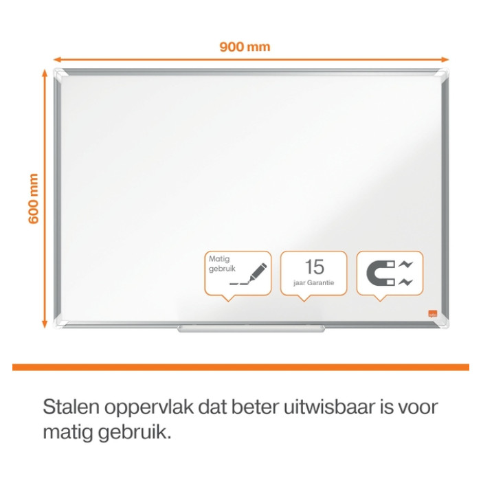 Whiteboard Nobo Premium Plus 60x90cm staal