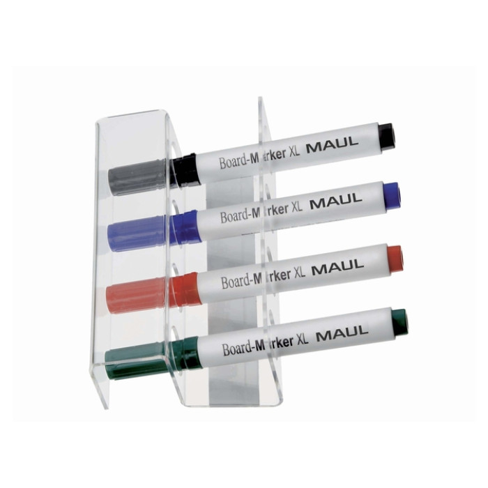 Whiteboard stifthouder MAUL universeel acryl magnetisch voor 4 stiften