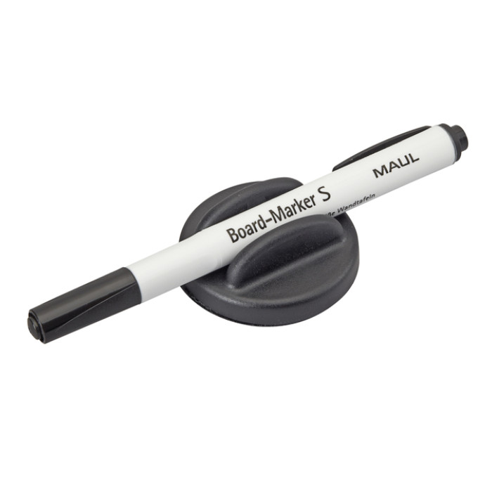 Whiteboardwisser MAUL met whitebordstift zwart magnetisch