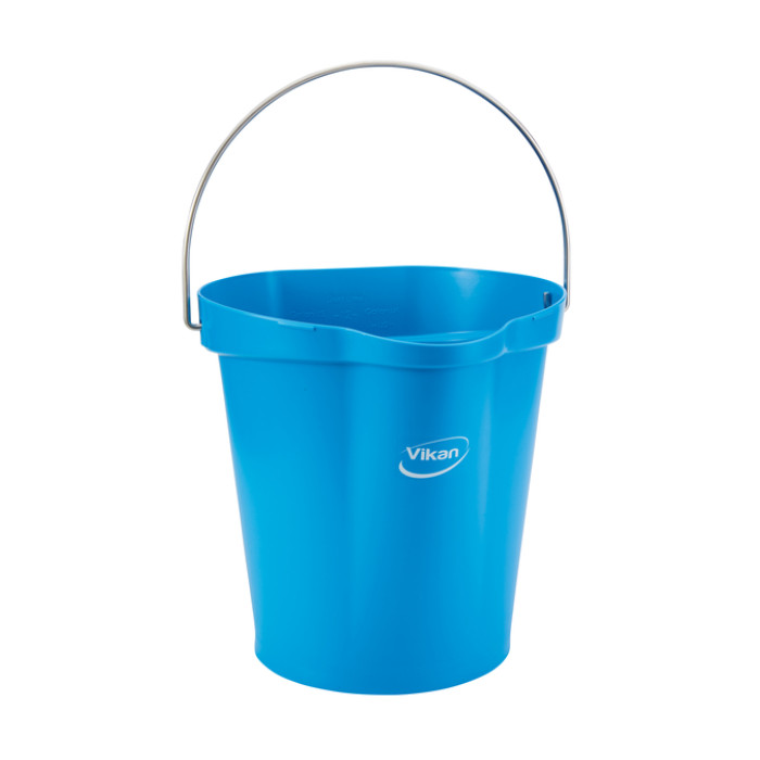 Emmer Vikan met schenktuit en maat 12l blauw