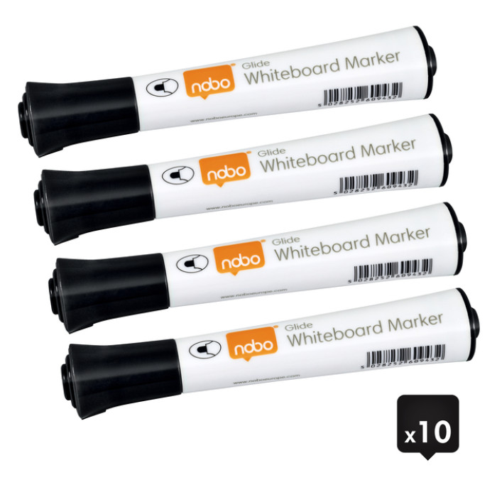 Whiteboardmarker Nobo Glide rond zwart 2mm