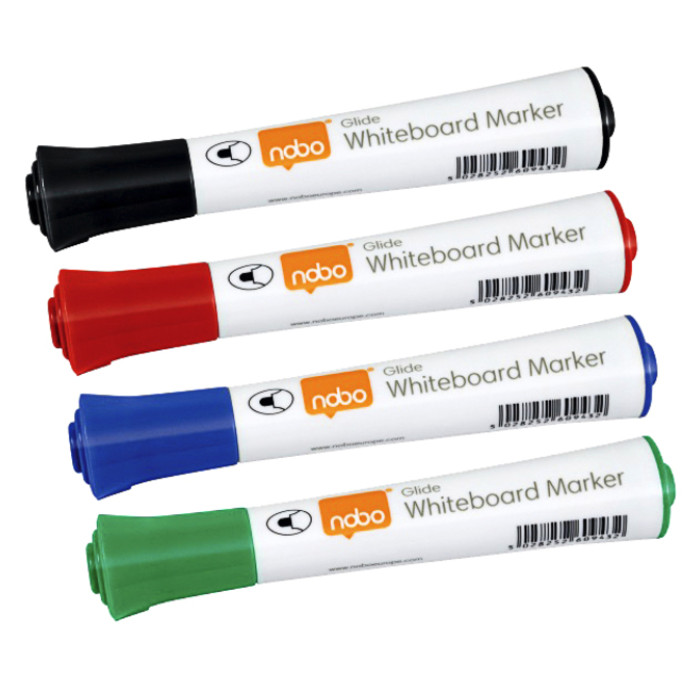 Whiteboardmarker Nobo Glide rond assorti 2mm 10st