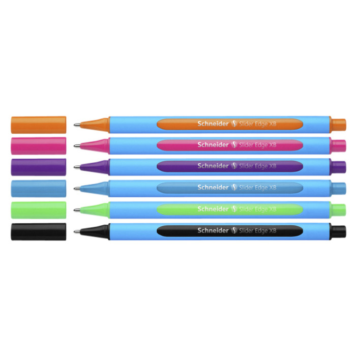 Balpen Schneider Slider Edge extra breed assorti etui à 6 stuks