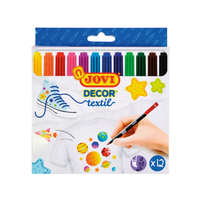 Textielstift Jovi assorti set à 12 stuks