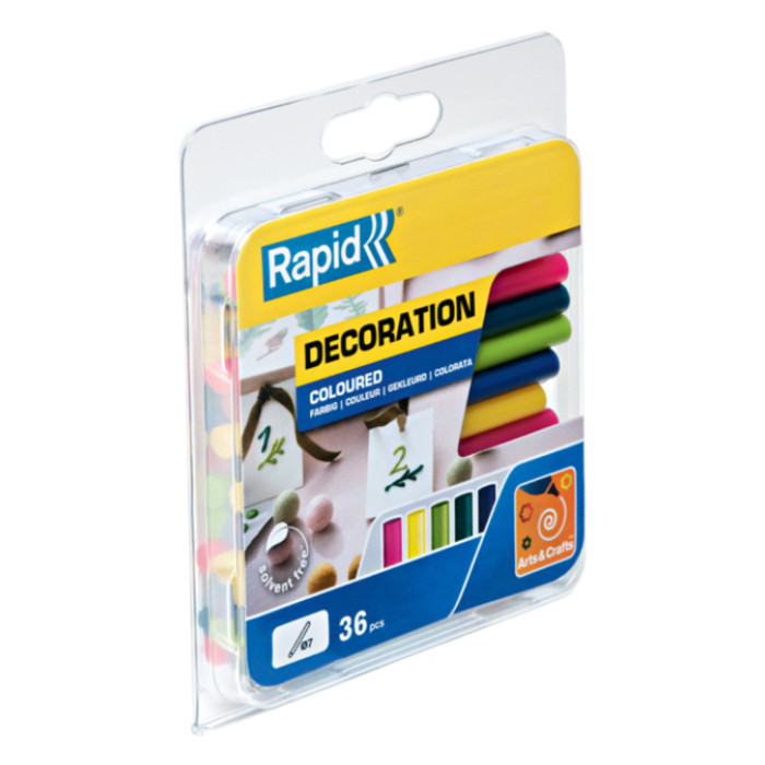 Lijmpatroon Rapid 7mm 5 kleuren assorti 36 stuks